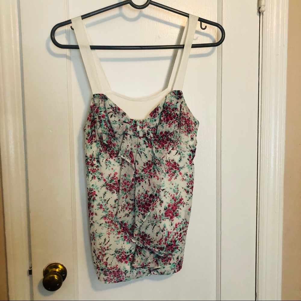 floral bow tank top